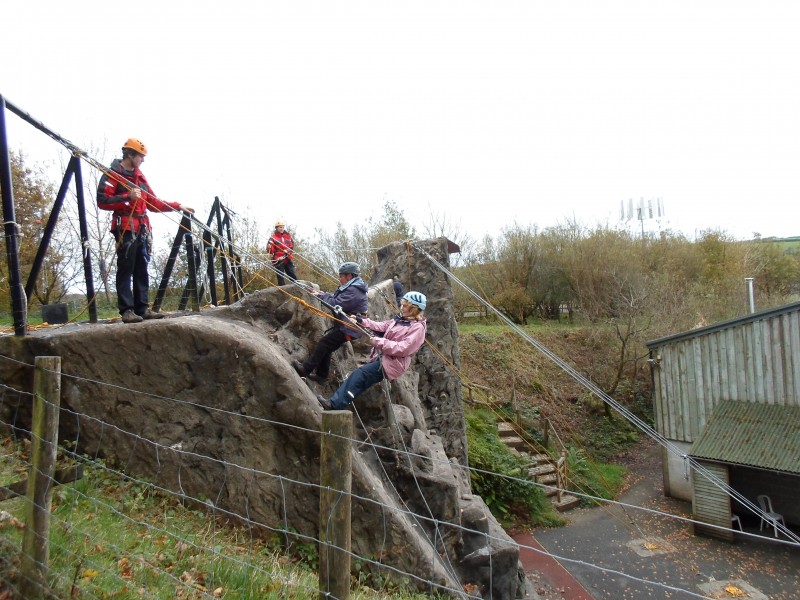 Aileen &amp; June abseiling